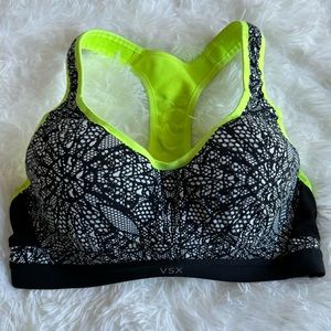 Victoria's Secret VSX Incredible Sports Bra Yellow and Black Size 34 B